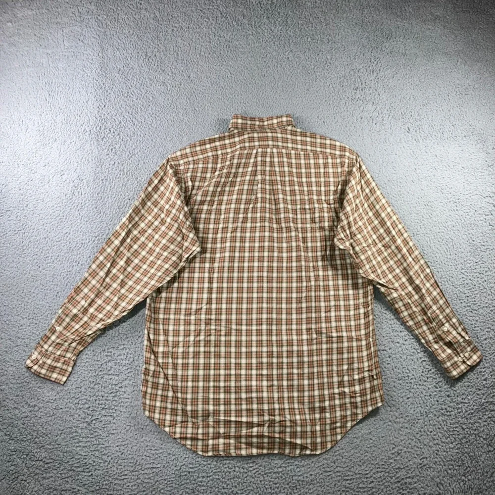 Ralph Lauren Button Down Men 2XL 16 34/35 Yarmouth Plaid Neutral Green Brown L/S
